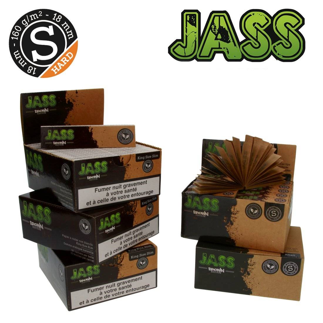 .FEUILLE JASS PAPER BROWN + TIPS HARD TAILLE S