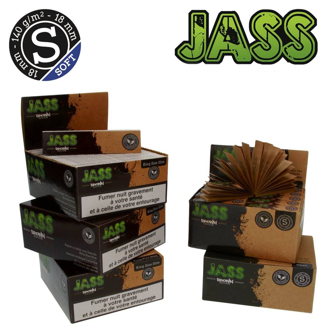 FEUILLE JASS PAPER BROWN + TIPS BROWN SOFT TAILLE S