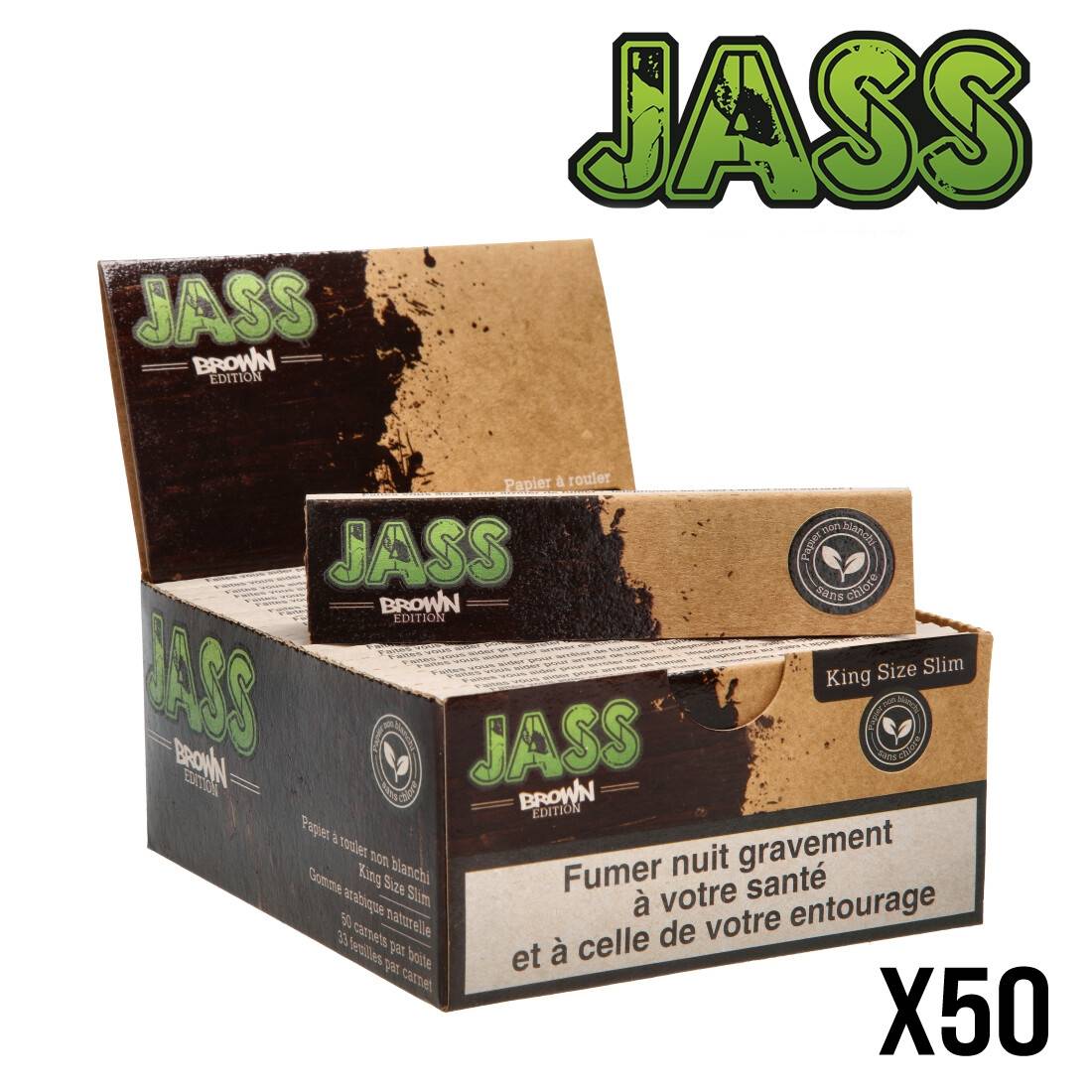 .FEUILLE A ROULER JASS BROWN PAR 50
