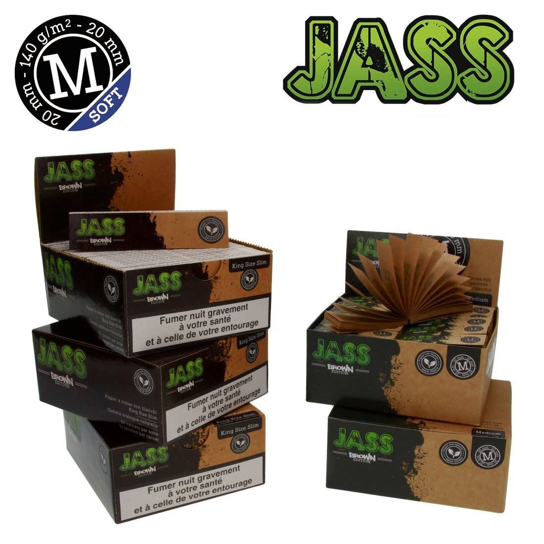 FEUILLE JASS PAPER BROWN + TIPS BROWN SOFT TAILLE M