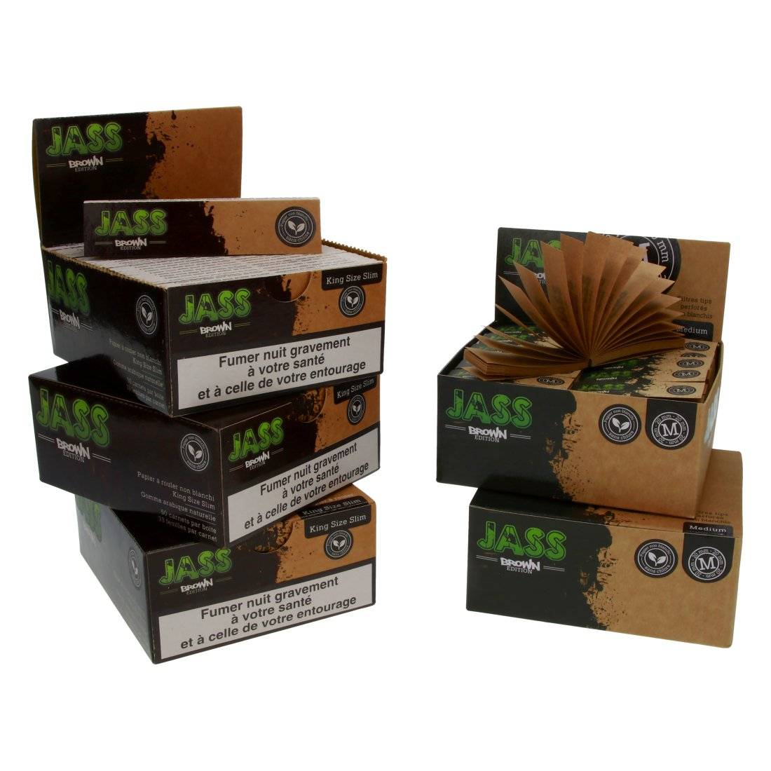 Pack de feuilles Jass Paper Brown et Tips Brown Soft Taille M