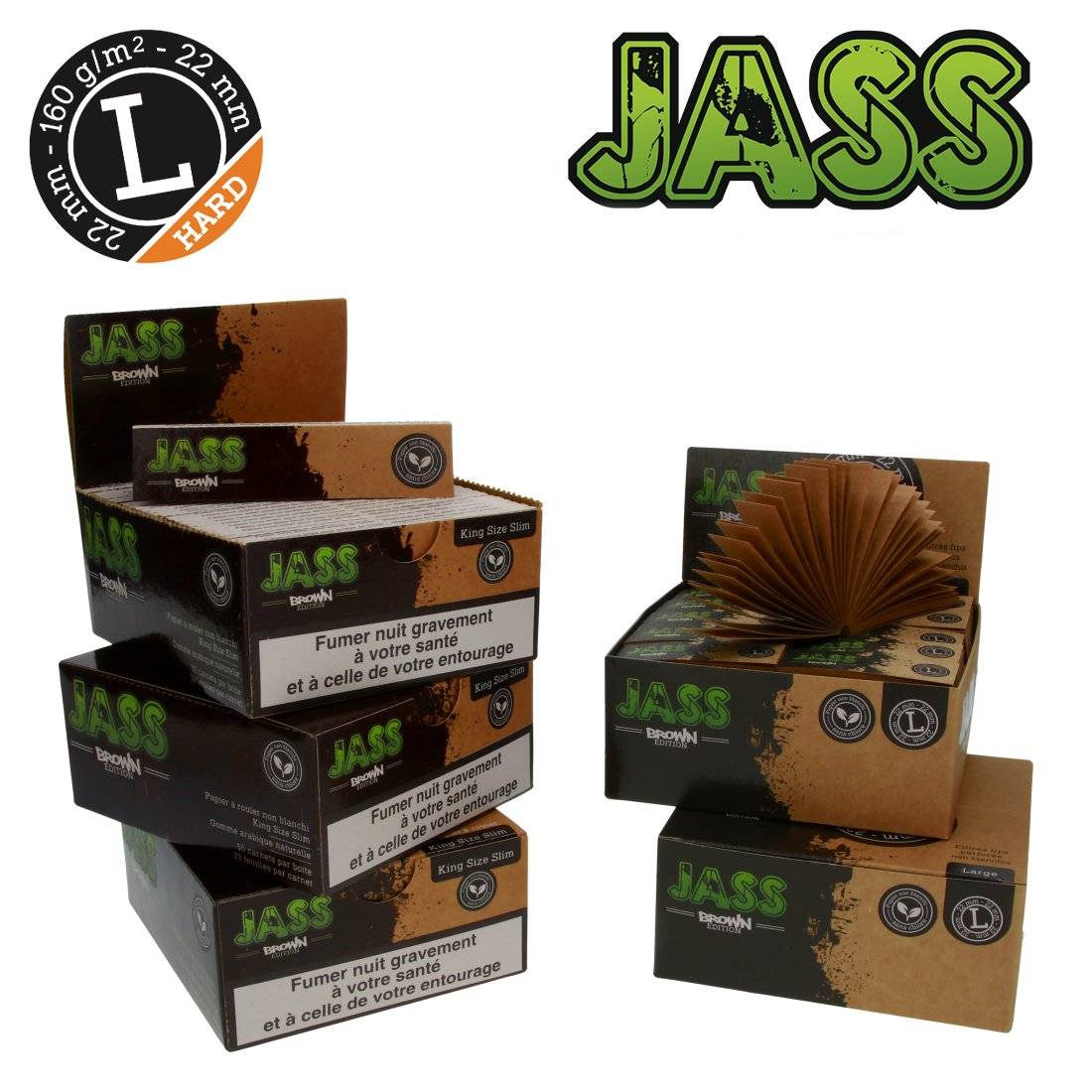 .FEUILLE JASS PAPER BROWN + TIPS HARD TAILLE L