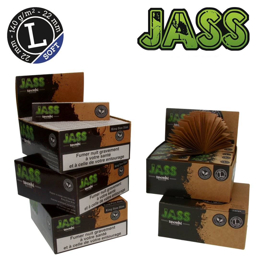 FEUILLE JASS PAPER BROWN + TIPS BROWN SOFT TAILLE L