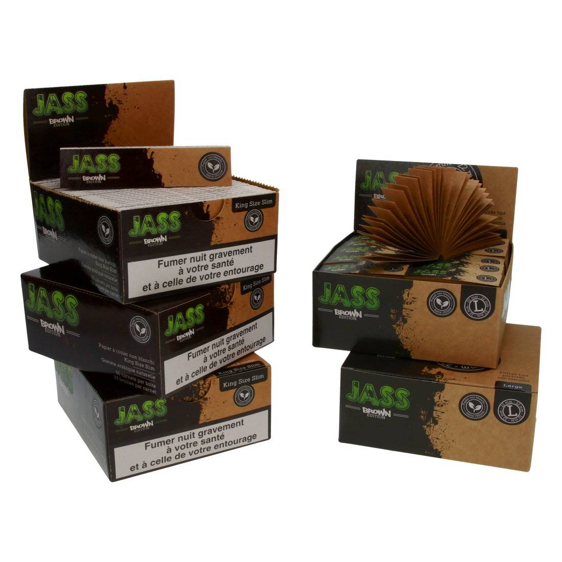 Pack de feuilles Jass Paper Brown et Tips Brown Soft Taille L