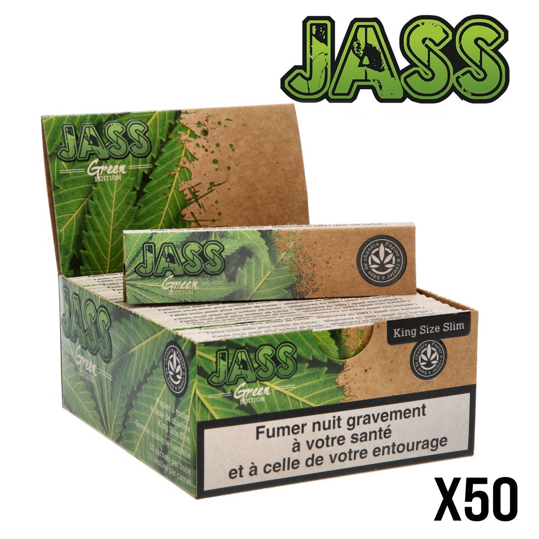 .FEUILLES A ROULER JASS GREEN PAR 50