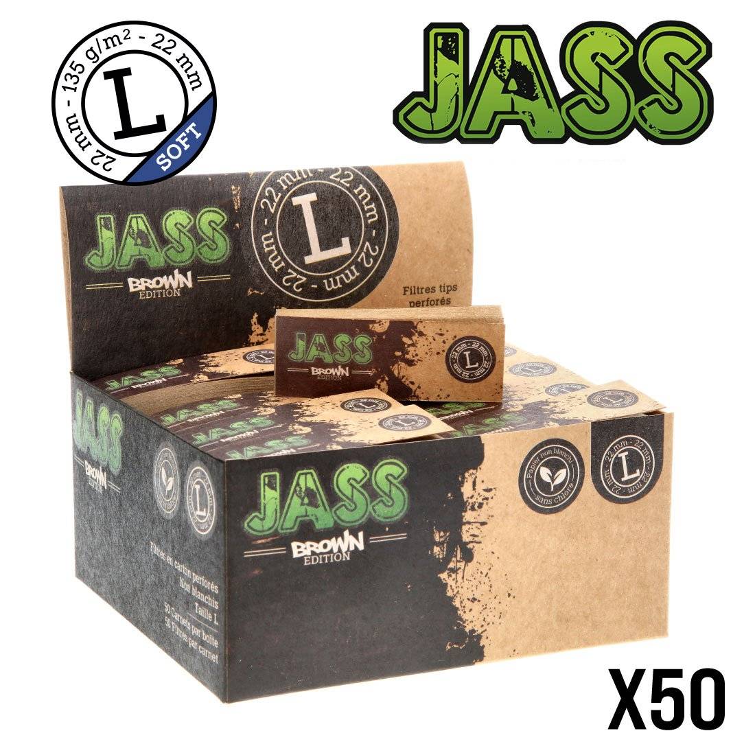 FILTER TIPS JASS SOFT BROWN TAILLE L X50