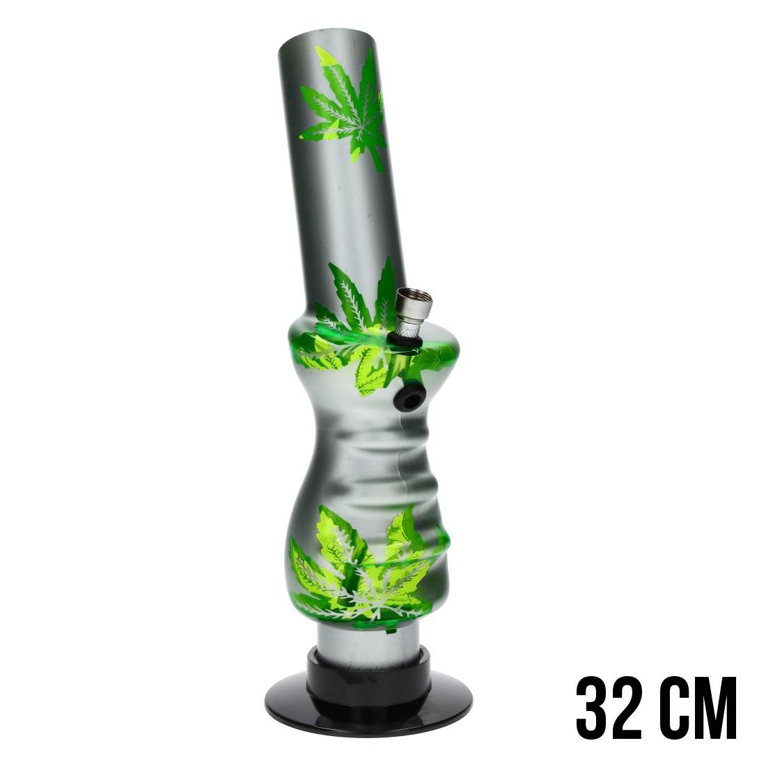 BANG ACRY TRANSPARENT SILVER GREEN LEAF 32CM