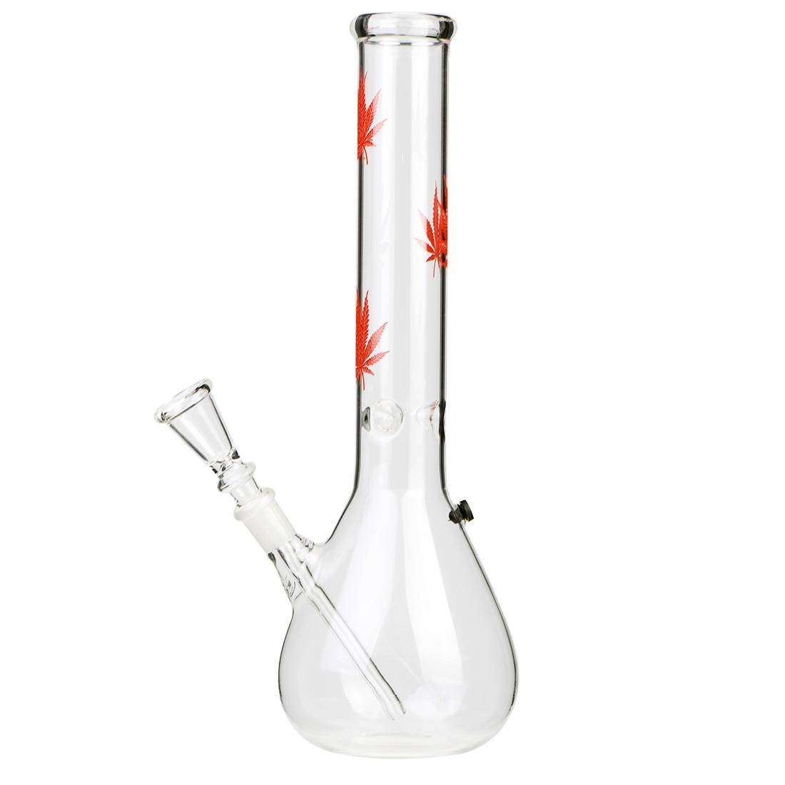 BANG EN VERRE CLEAR RED LEAF 31CM