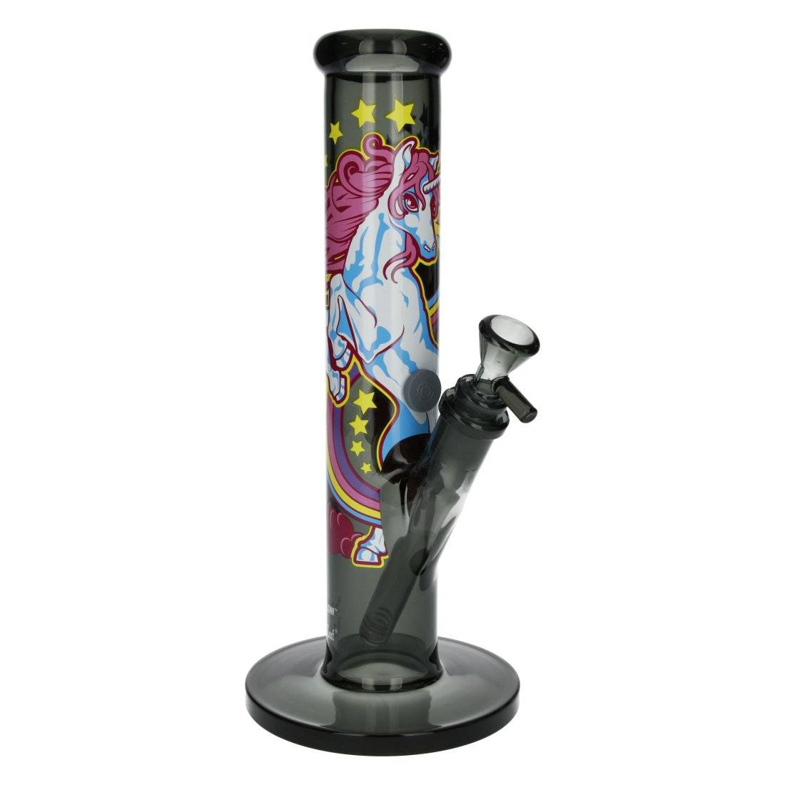 BANG EN VERRE FIRE-FLOW X BLACK LEAF UNICORN PINK 30CM