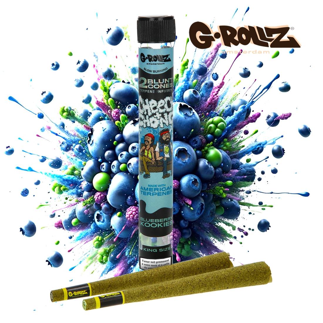 BLUNT PREROULE G ROLLZ CHEECH AND CHONG TERPENES BLUEBERRY KOOKIES PAR 2