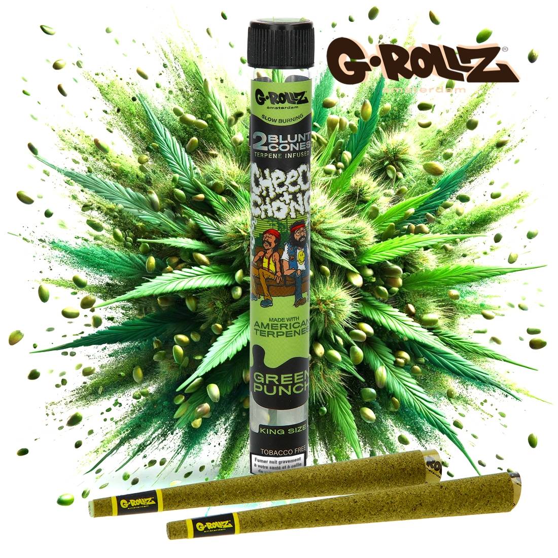 BLUNT PREROULE G ROLLZ CHEECH AND CHONG TERPENES GREEN PUNCH PAR 2