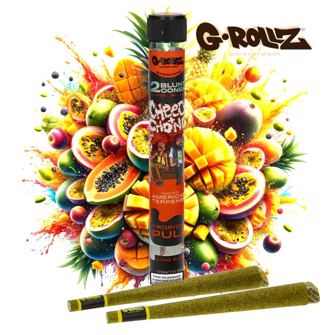 BLUNT PREROULE G ROLLZ CHEECH AND CHONG TERPENES TROPICAL PULP PAR 2