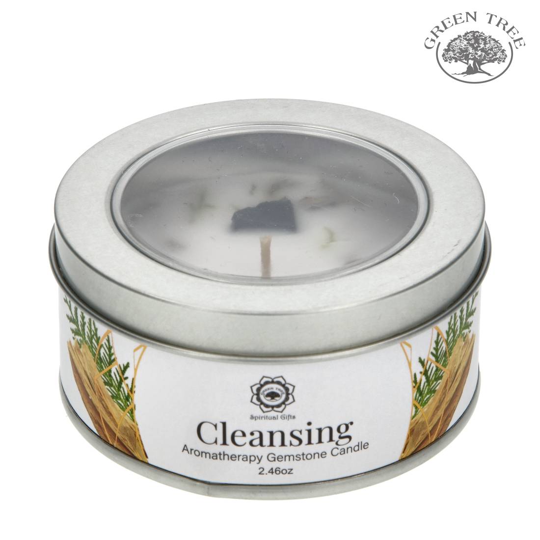 BOUGIE GREEN TREE CLEANSING BOIS DE SANTAL TOURMALINE NOIRE