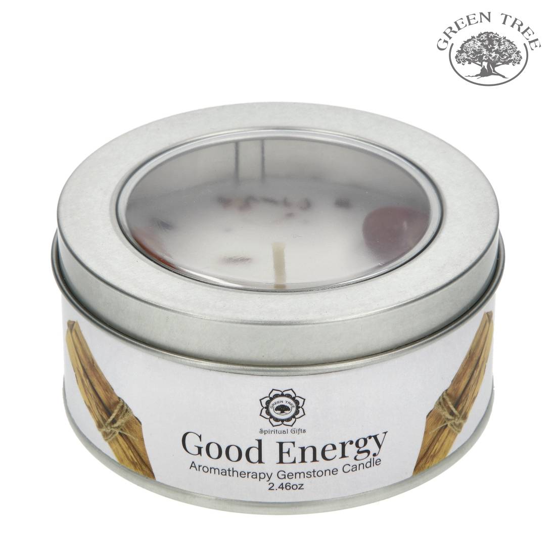 BOUGIE GREEN TREE GOOD ENERGY PALO SANTO CORNALINE