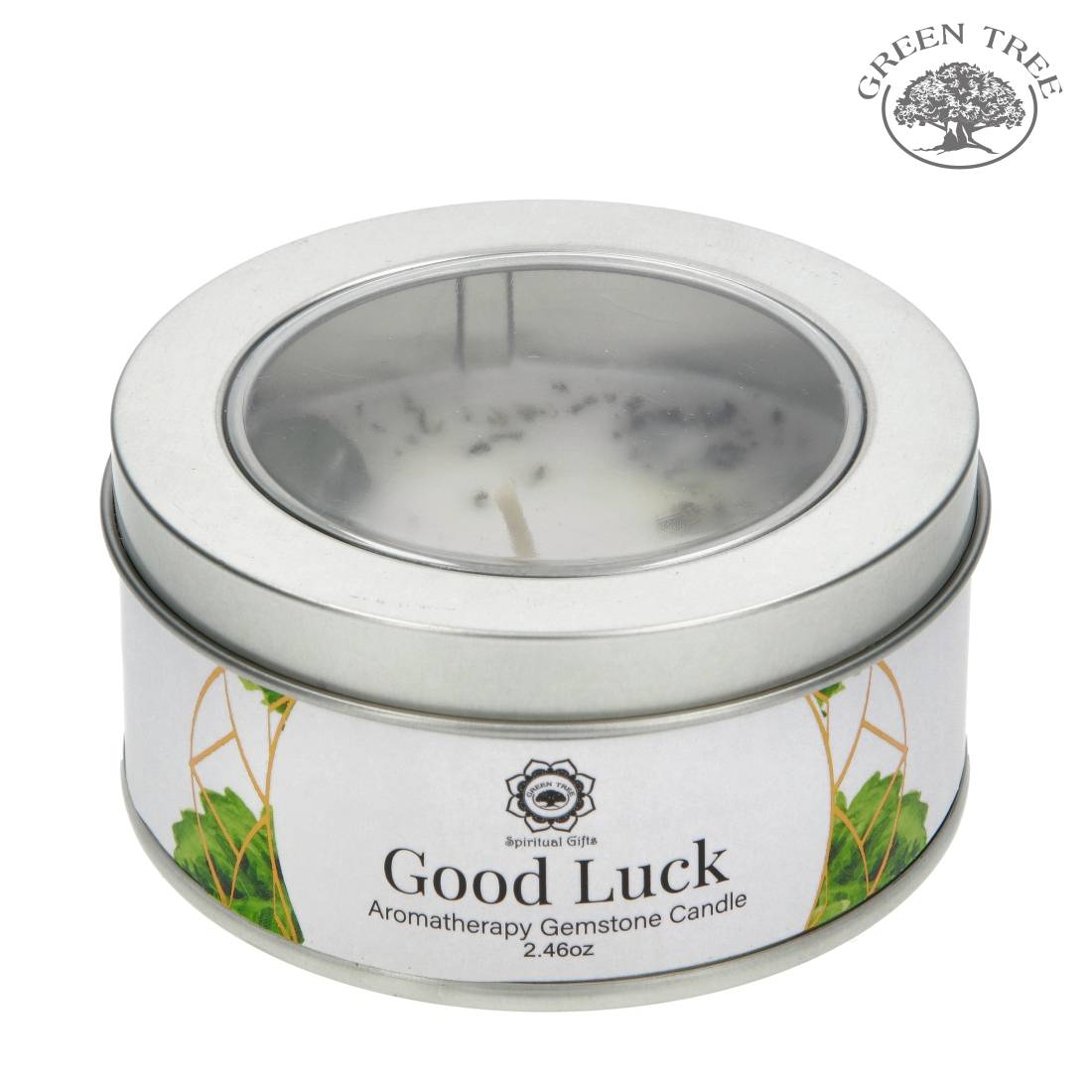 BOUGIE GREEN TREE GOOD LUCK PATCHOULI AVENTURINE VERTE