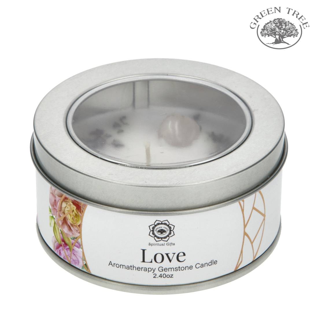 BOUGIE GREEN TREE LOVE ROSE QUARTZ ROSE