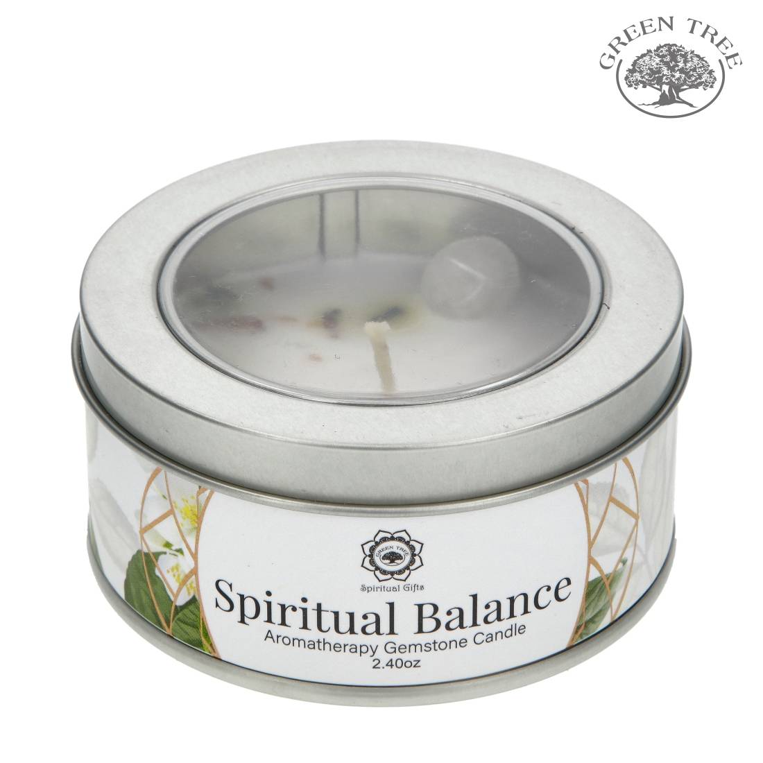 BOUGIE GREEN TREE SPIRITUAL BALANCE JASMIN CRISTAL DE ROCHE
