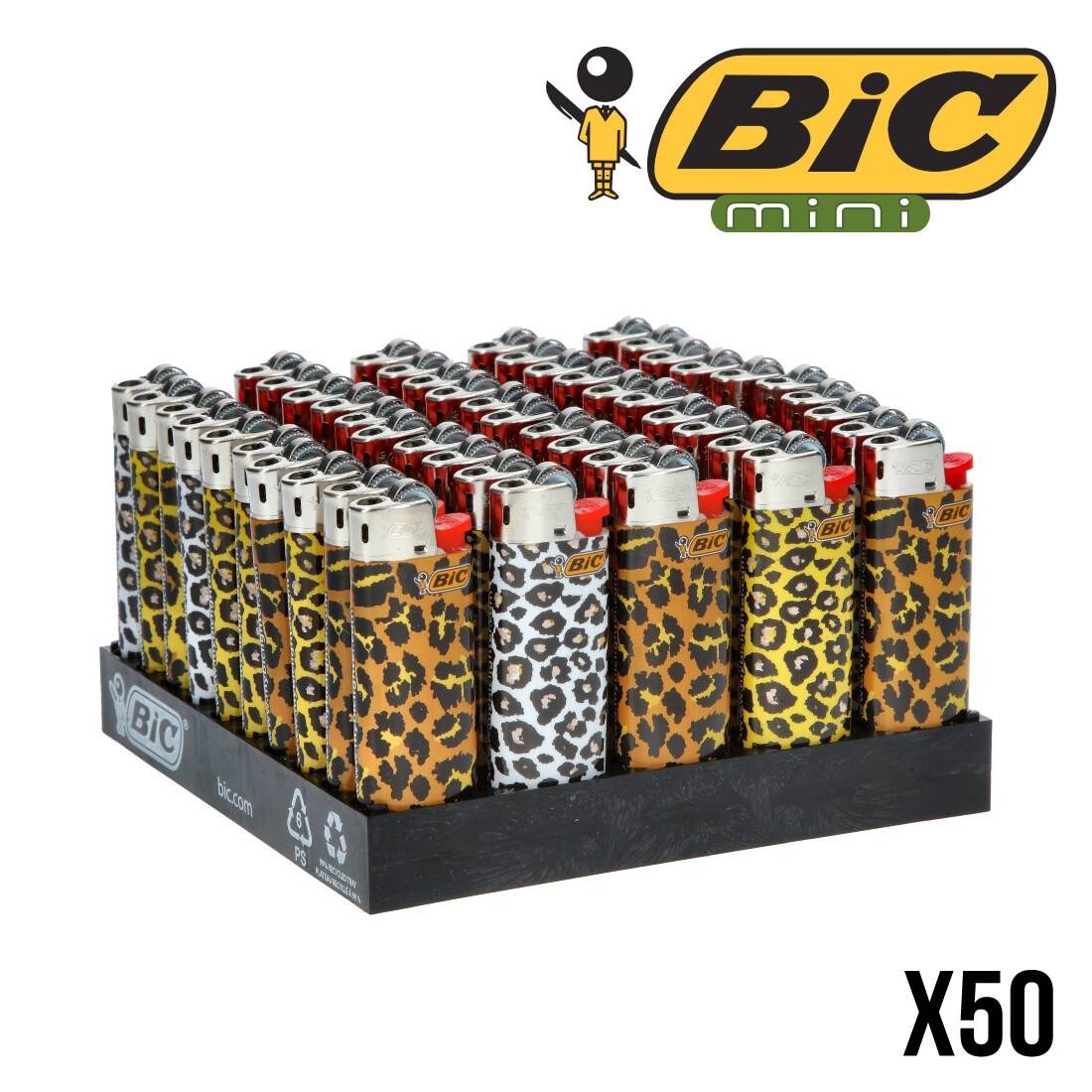 BRIQUET BIC MINI LEOPARD X50