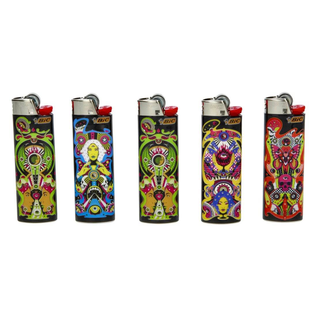 Lot de 5 briquets Bic Psychedelic Rock