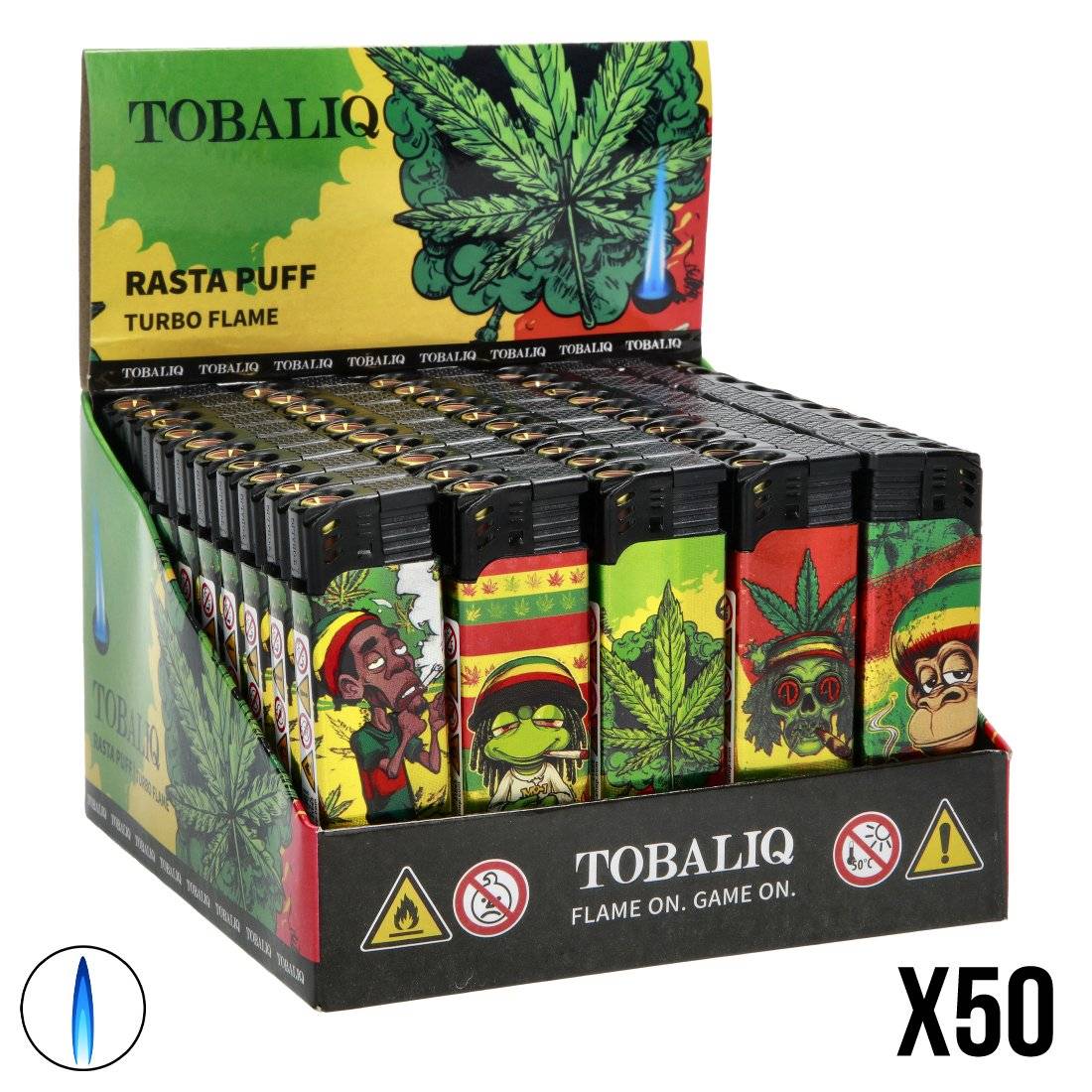 BRIQUET CHALUMEAU TOBALIQ RASTA PUFF X50