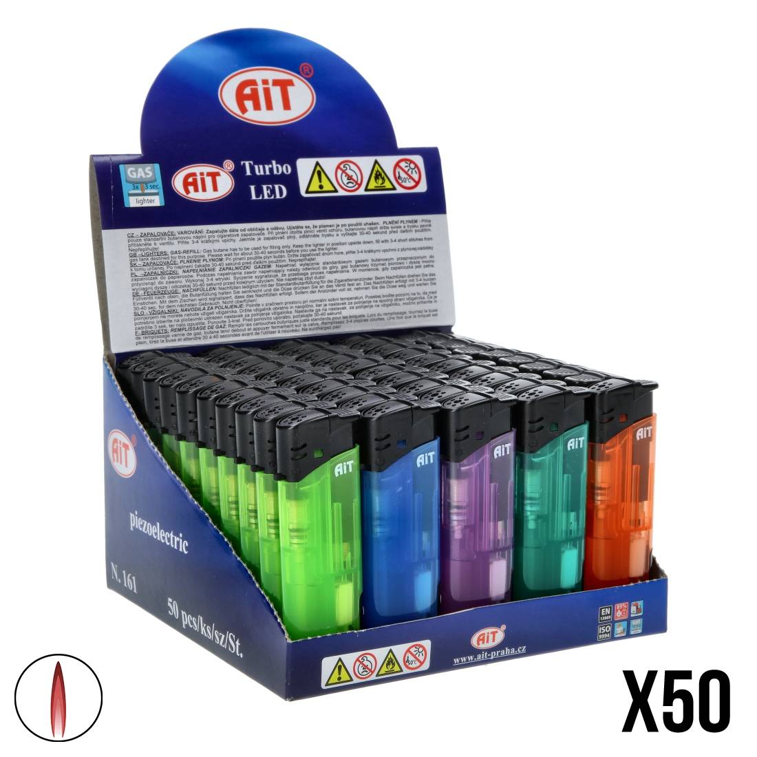 BRIQUET FLAMME ROUGE LED X50