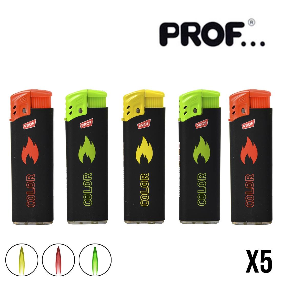 BRIQUET PROF COLORFLAME FLAMY X5