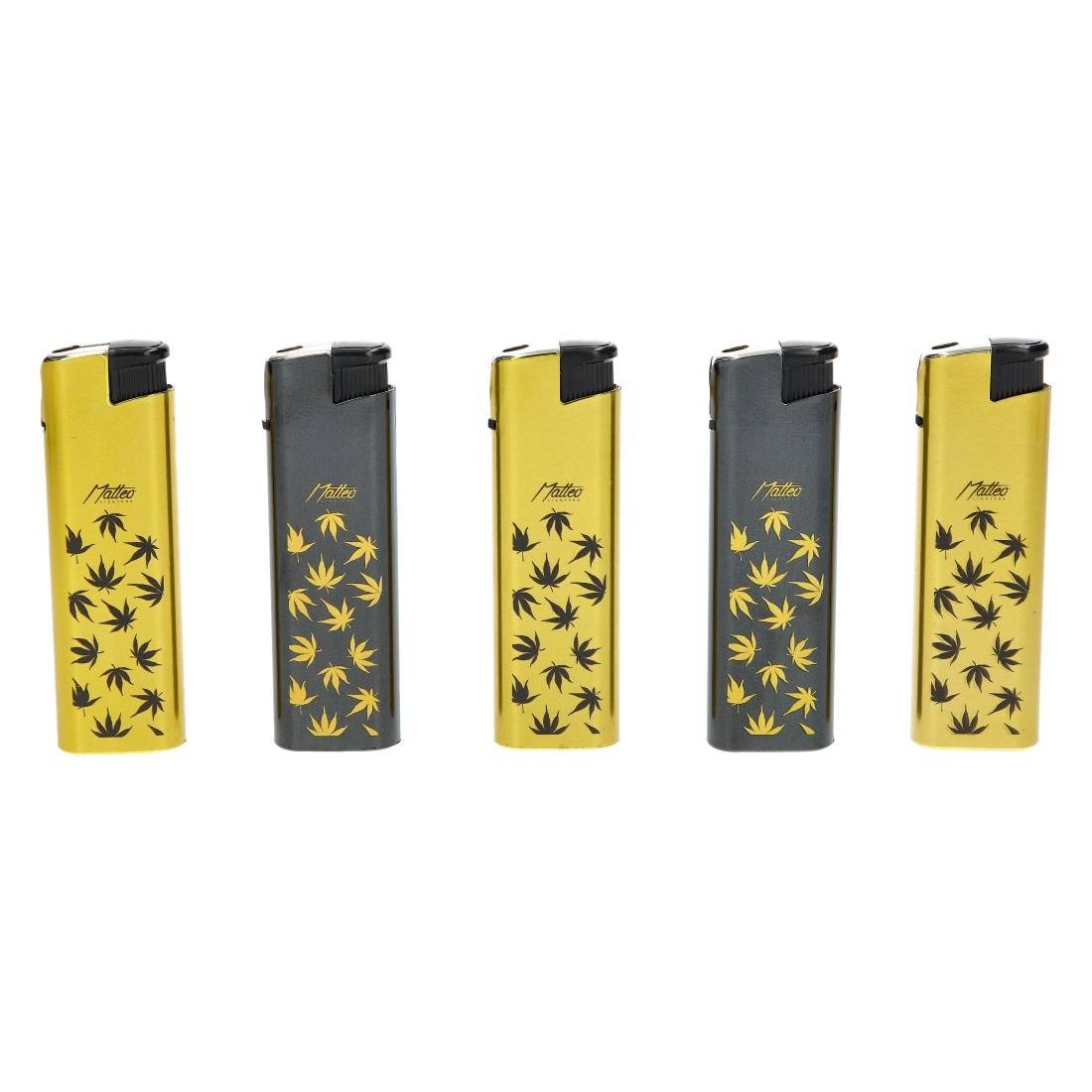 briquet électronique Matteo Metal Case Gold Leaf