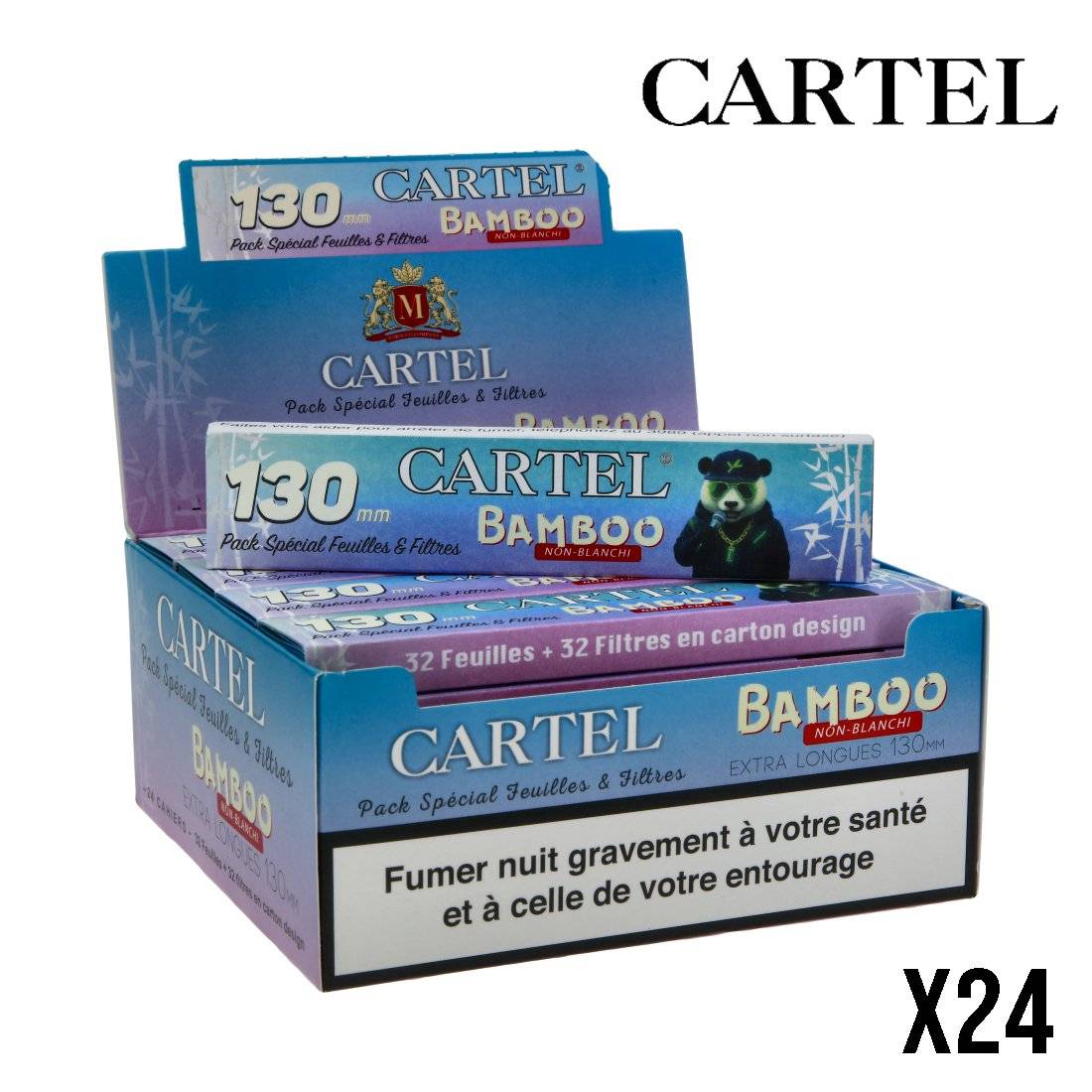 CARTEL FEUILLES EXTRA LONGUES BAMBOO + TIPS X24