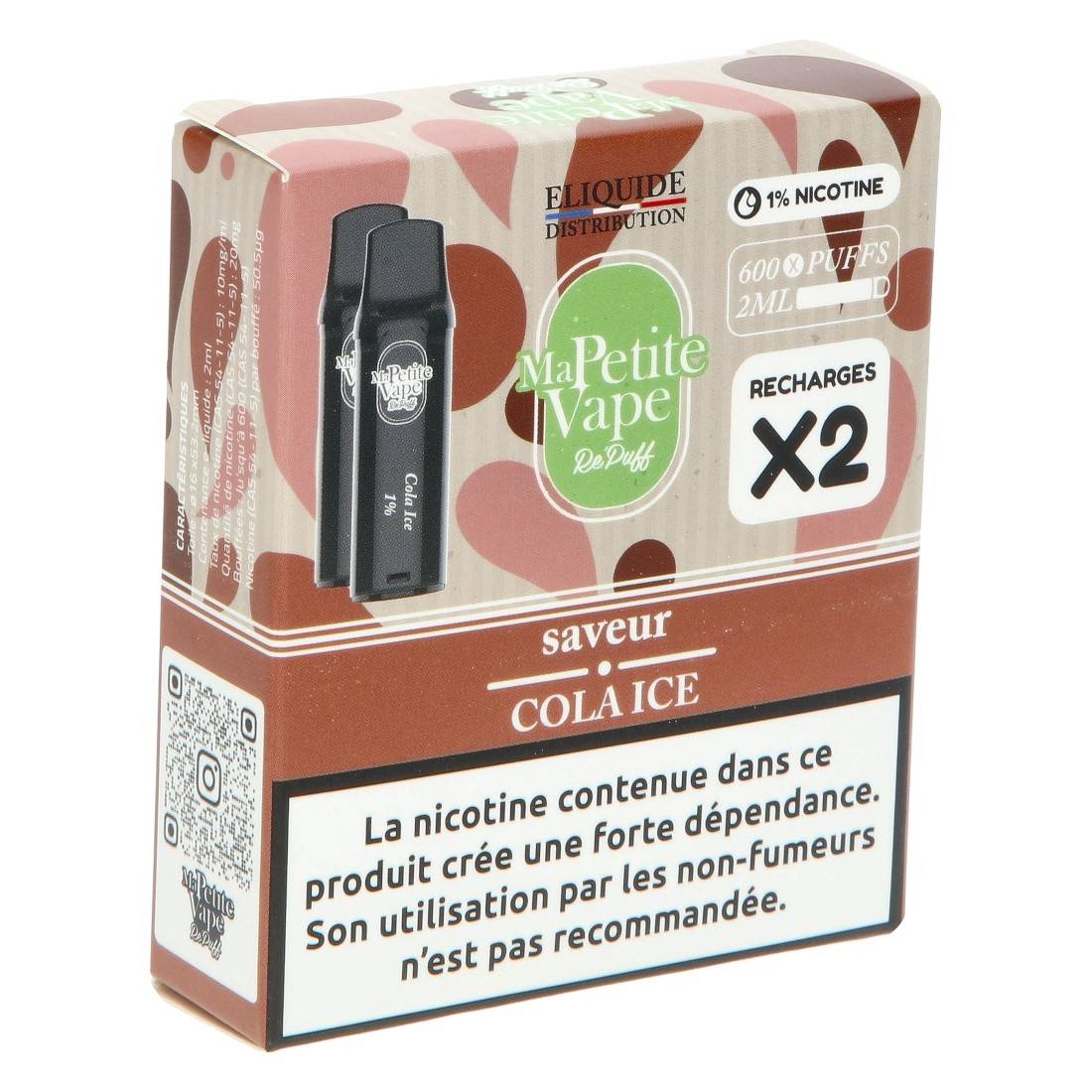 Cartouche Ma Petite Vape RePuff Cola Ice 600 Puffs