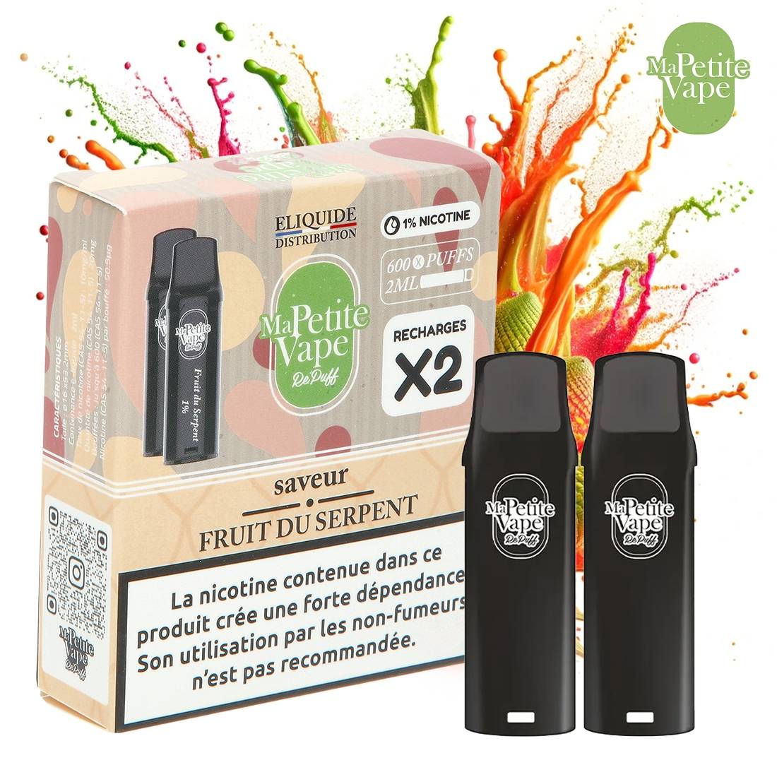 Cartouche Ma Petite Vape RePuff Fruit du Serpent 600 Puffs