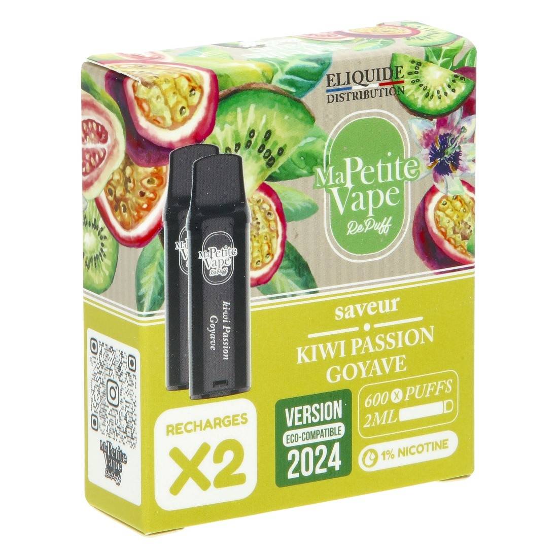 vap strava Cartouche Ma Petite Vape RePuff Kiwi Passion Goyave 600 Puffs