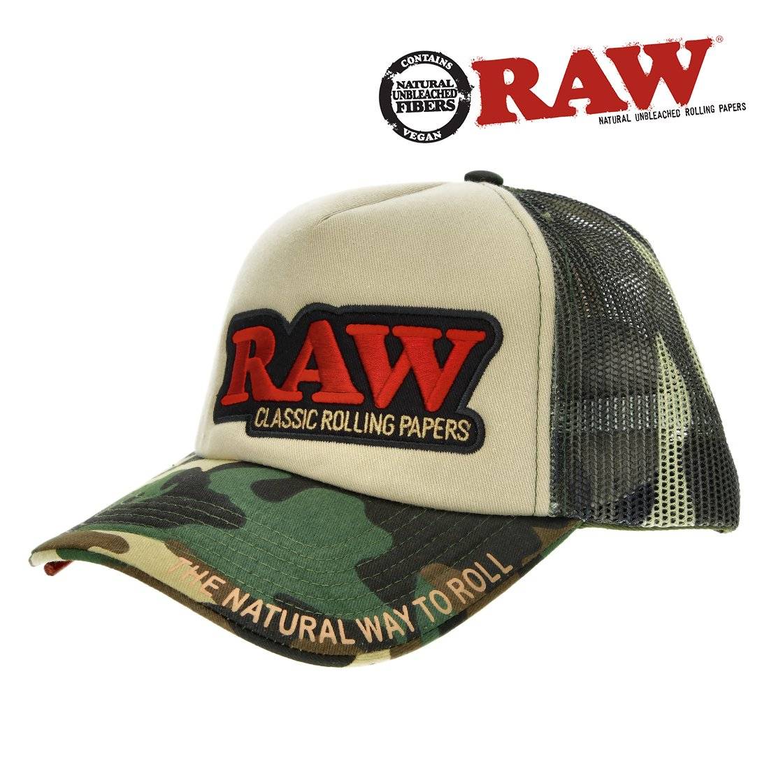 CASQUETTE RAW TRUCKER CAMO AND TAN