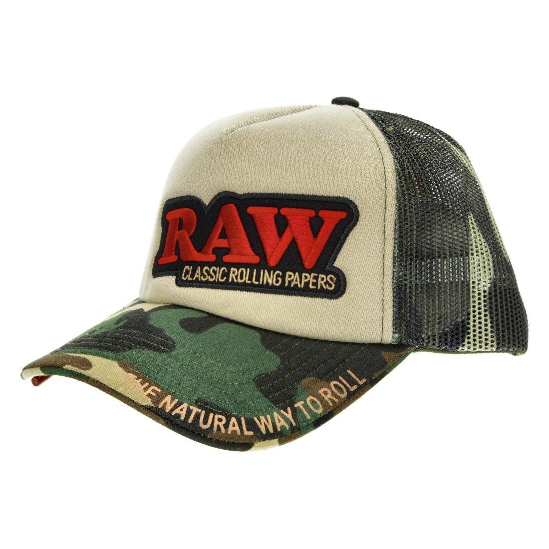 Casquette RAW Trucker Hat with Poker Camo and Tan