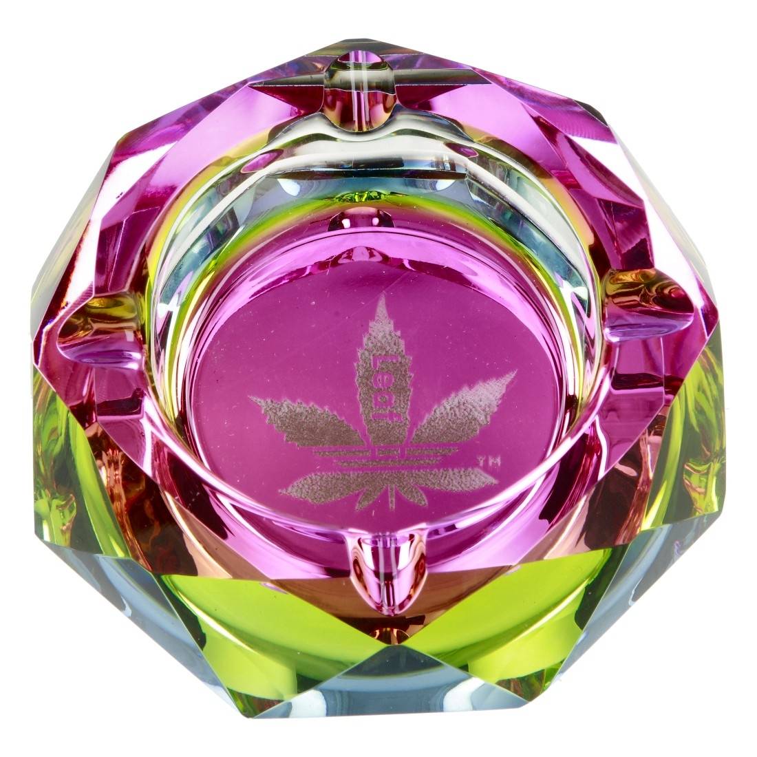 Cendrier en verre Leaf Rainbow