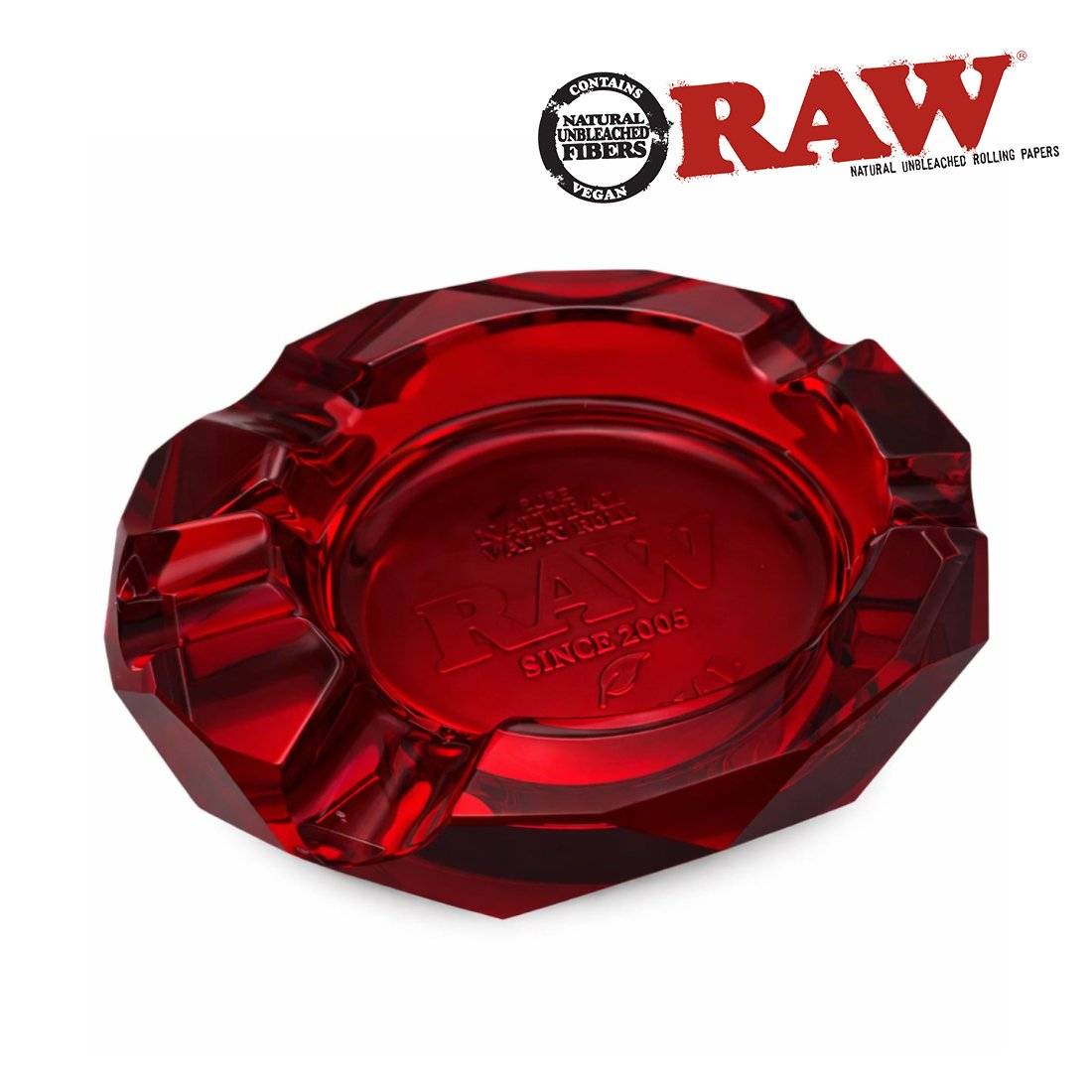CENDRIER EN VERRE RAW RED RUBY