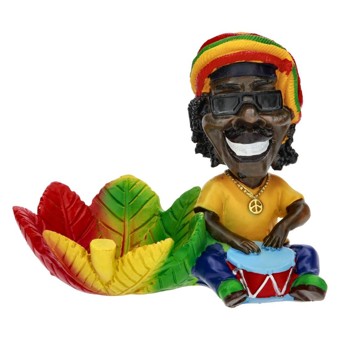CENDRIER RASTA BOBBLEHEAD LEAF JAMAICA