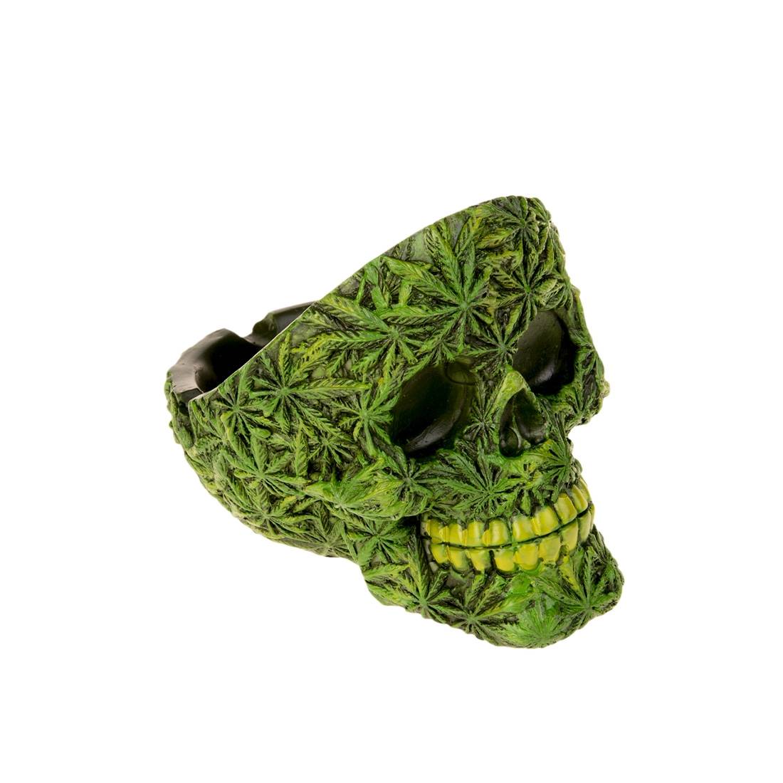 Cendrier Sugar Skull MIJOMA - Crâne Mexicain Calaveras Peint à La Main - Décoration Unique Jaune
