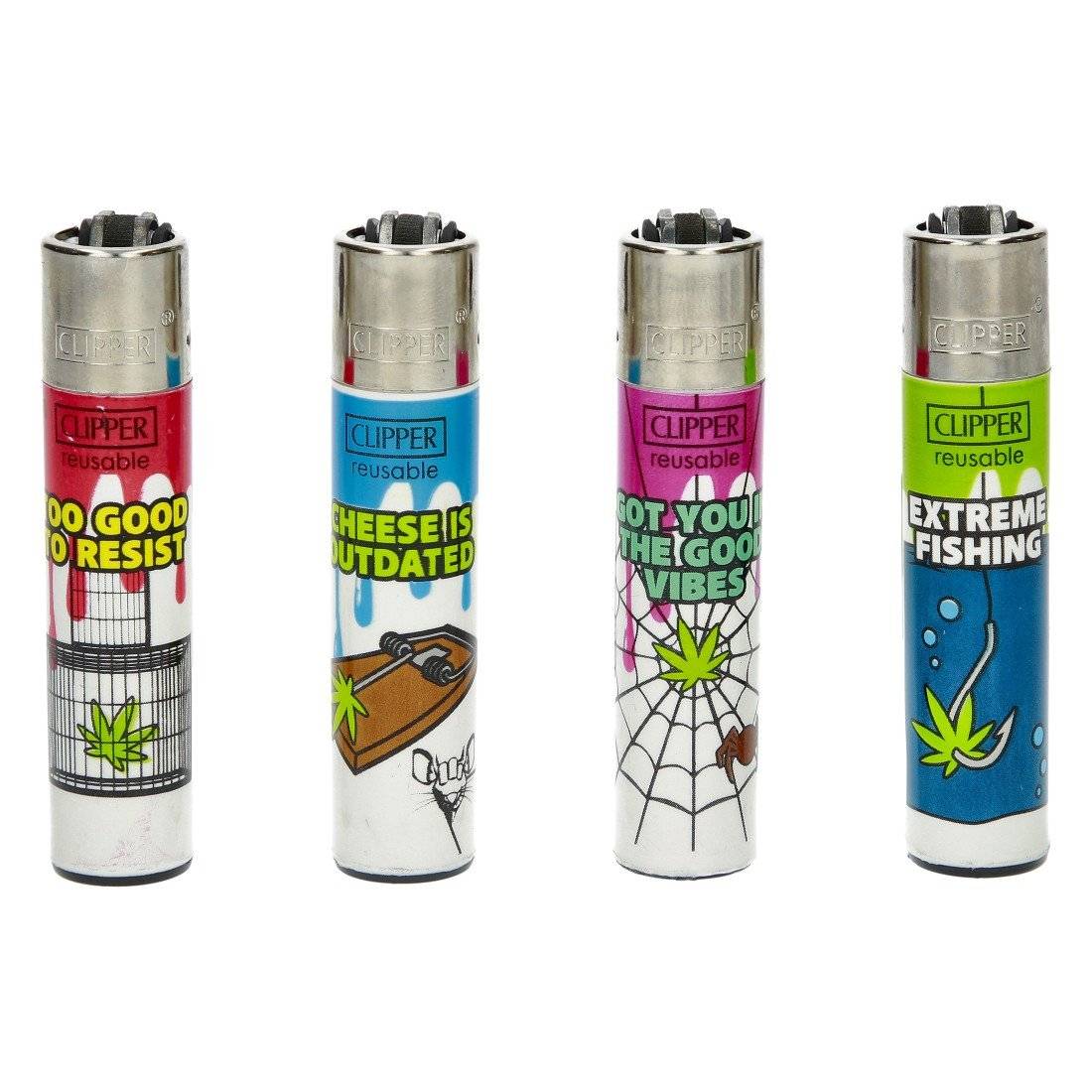Lot de 4 briquets Clipper Green Bait
