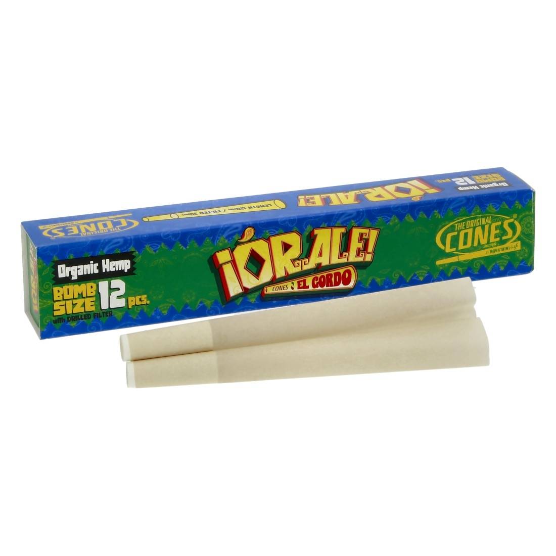 Cônes ¡Órale! El Gordo Bomb Size Organic Hemp 12cm par 12