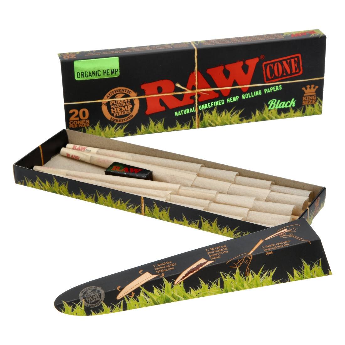 CONE RAW BLACK ORGANIC 8CM PAR 20