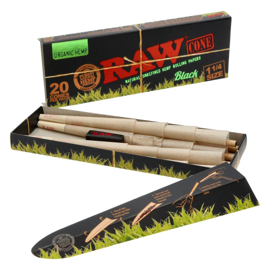 CONE RAW BLACK ORGANIC 8CM PAR 20