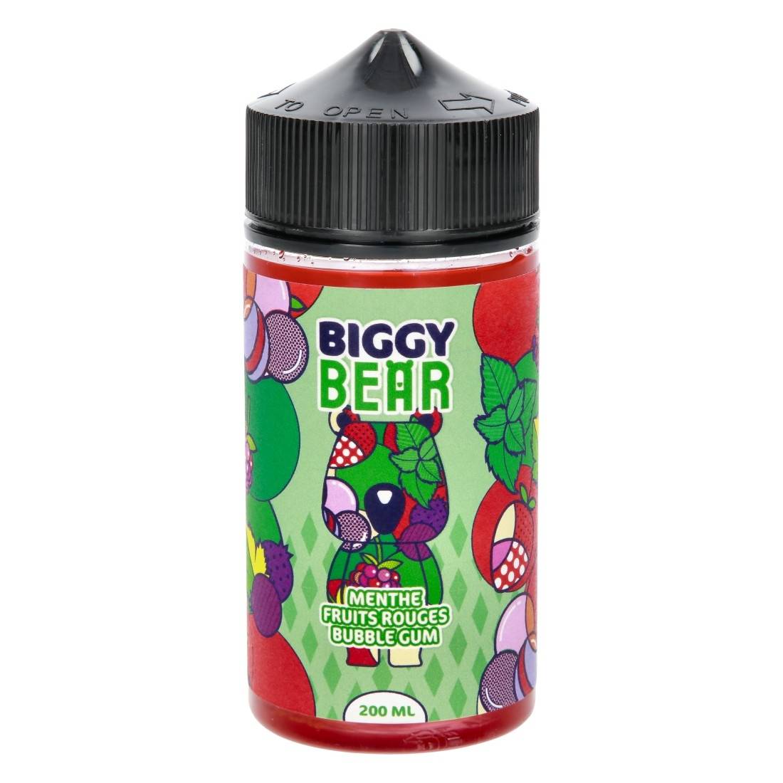 E-liquide Biggy Bear Menthe Fruits Rouges Bubble Gum
