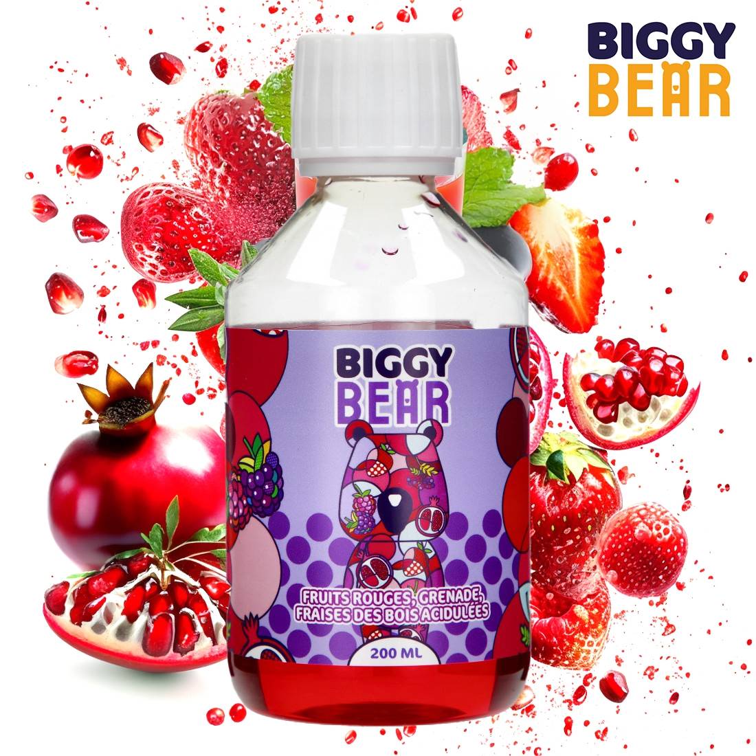 e-liquide litchi fruits rouges ananas 200 ml E-liquide Ananas Litchi Givrés 200ml EVO - Biggy Bear main image 1