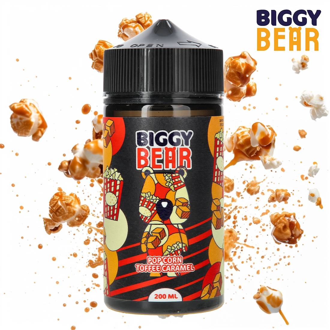 E-LIQUIDE BIGGY BEAR POP CORN TOFFEE CARAMEL 200ML - Disponible sur  SFactory !