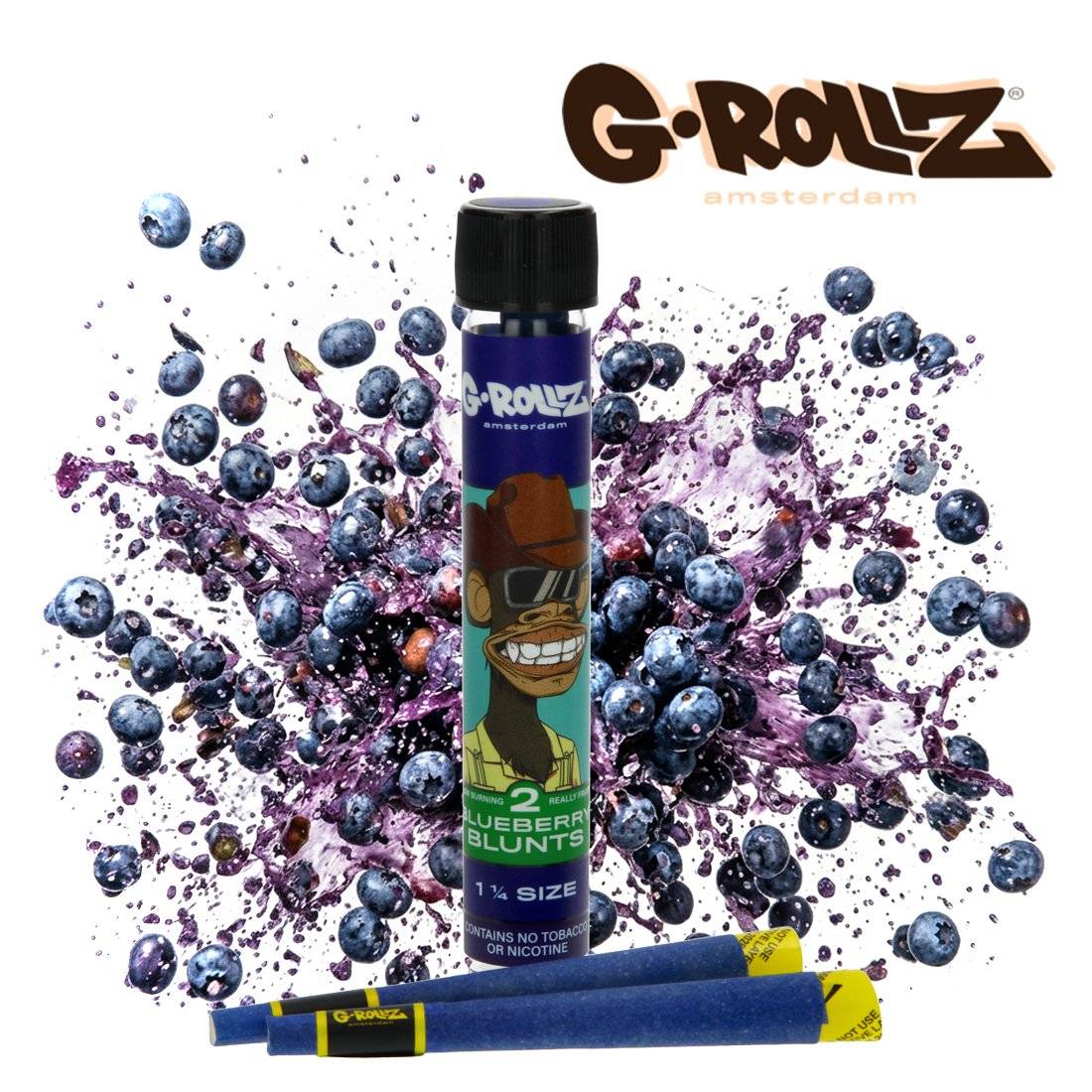 BLUNT PREROULE 1 1/4 G-ROLLZ BLUE APE BLUEBERRY PAR 2