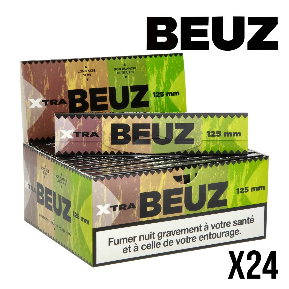 FEUILLE A ROULER BEUZ BROWN XTRA SLIM 2 EN 1 PAR 24
