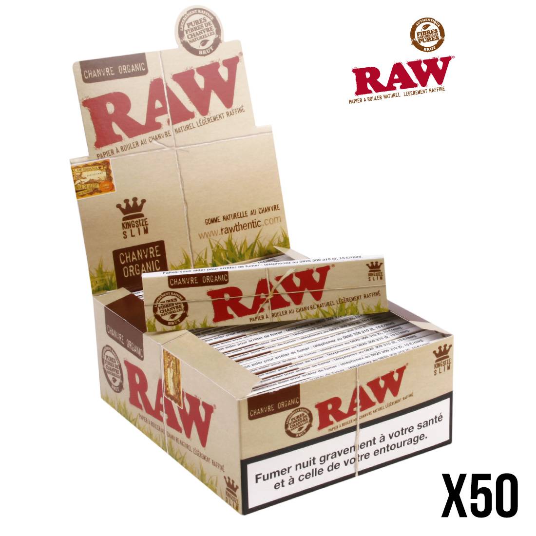 .FEUILLES RAW ORGANIC PAR 50