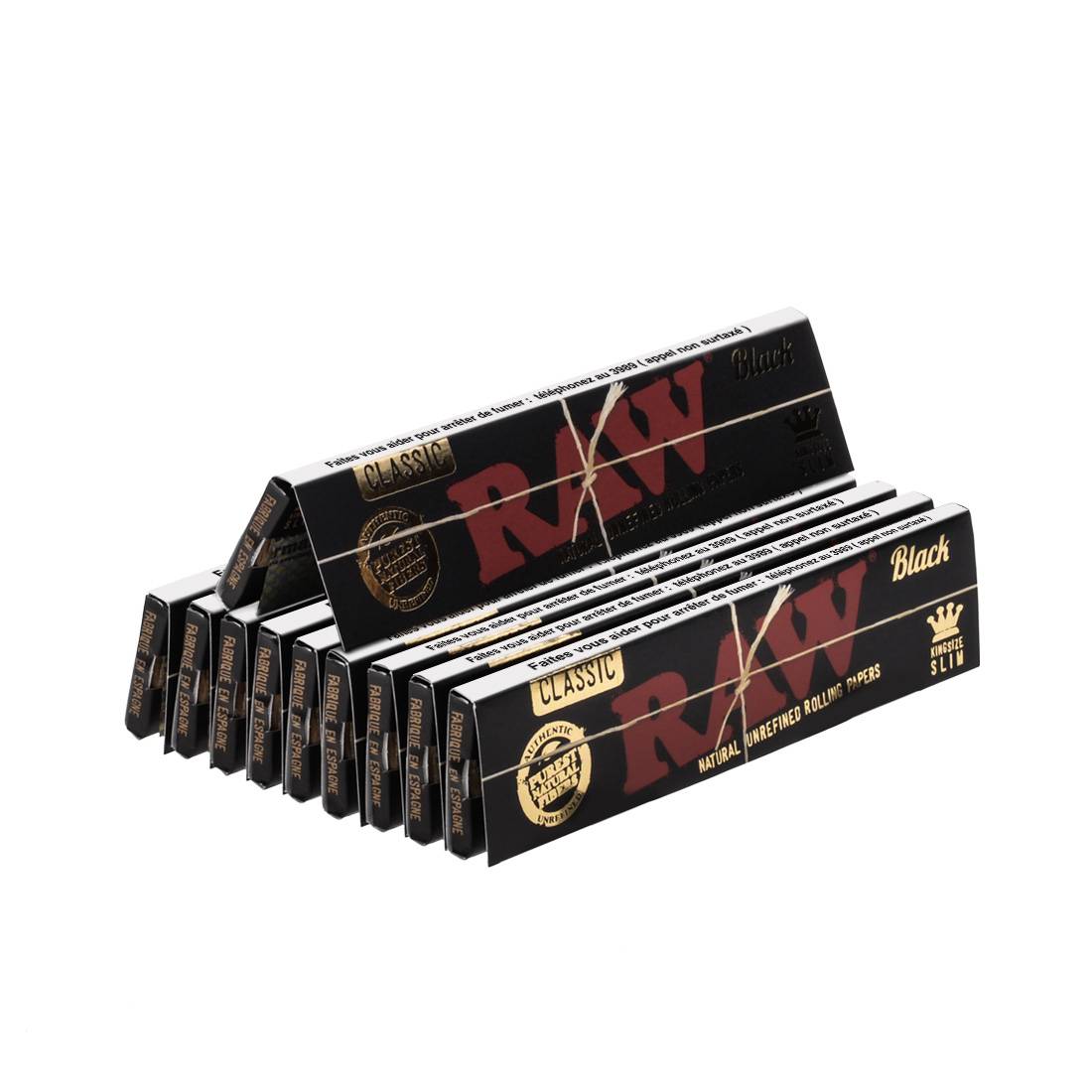 .FEUILLES A ROULER RAW BLACK X10