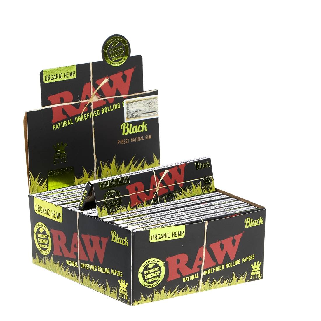 FEUILLES A ROULER RAW BLACK ORGANIC SLIM X50