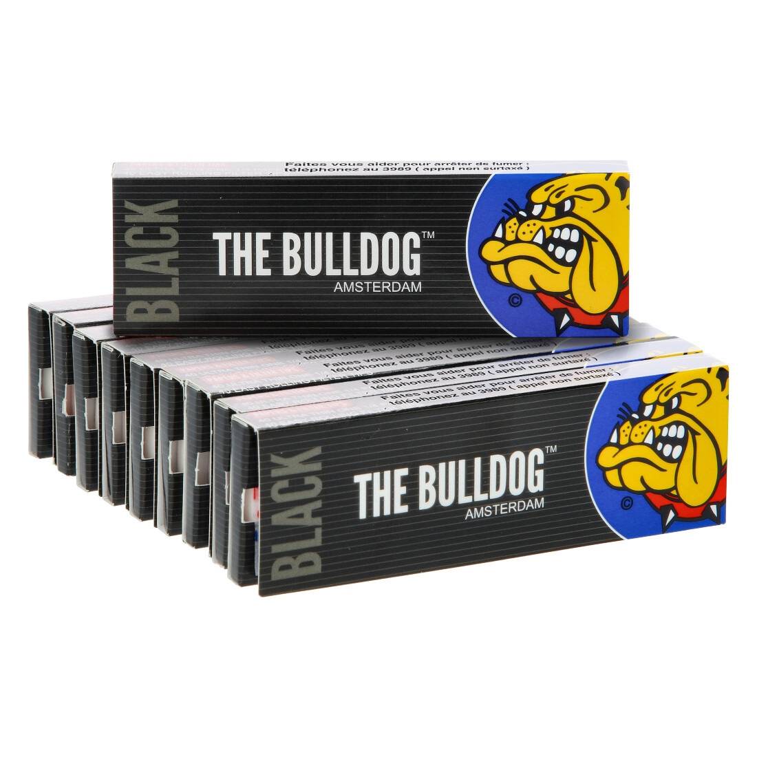 FEUILLES A ROULER THE BULLDOG BLACK 1/4 + TIPS X10